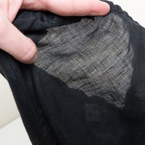 Baserange Dydine Skirt Linen Flared Maxi Black Sheer Lagenlook - Picture 9 of 10